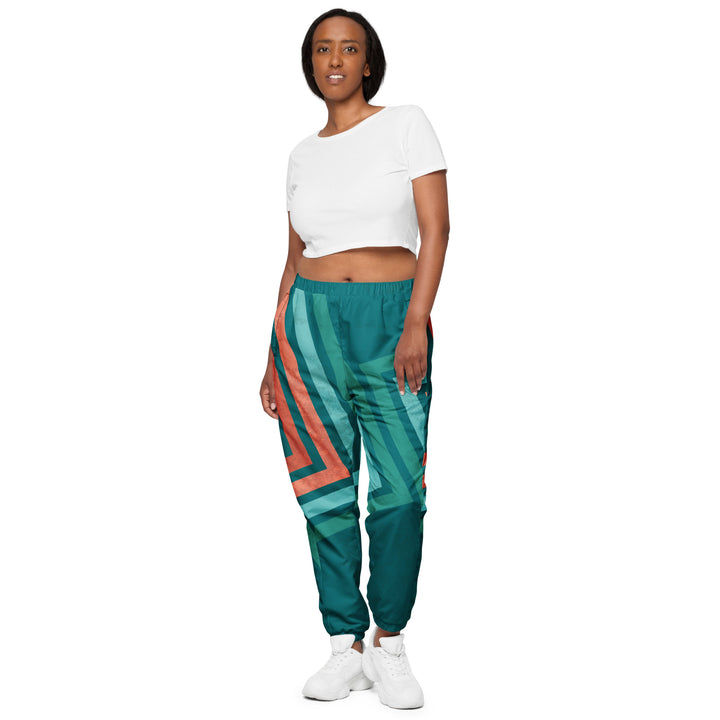 Unisex Track Pants - Green-Orange Direction