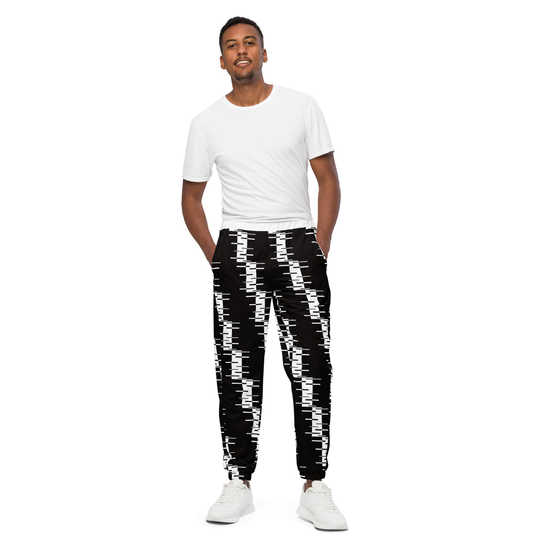 Unisex Track Pants - Black-White Shift