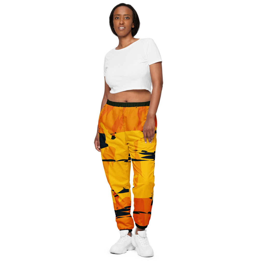 Unisex Track Pants - Orange-Black Sea