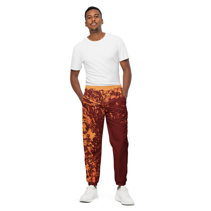 Unisex Track Pants - Red-Orange Particle