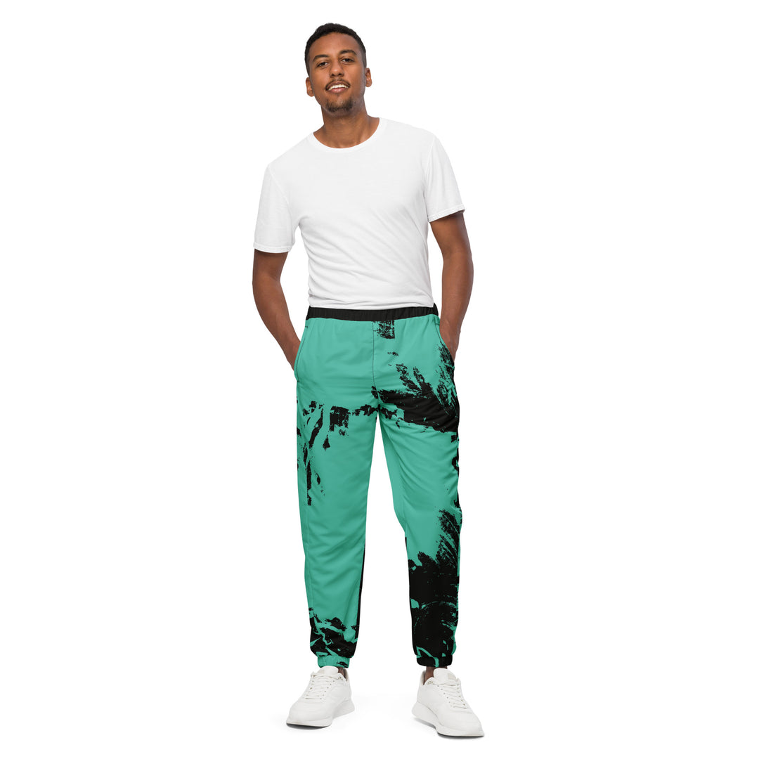 Unisex Track Pants - Turquoise-Black Take