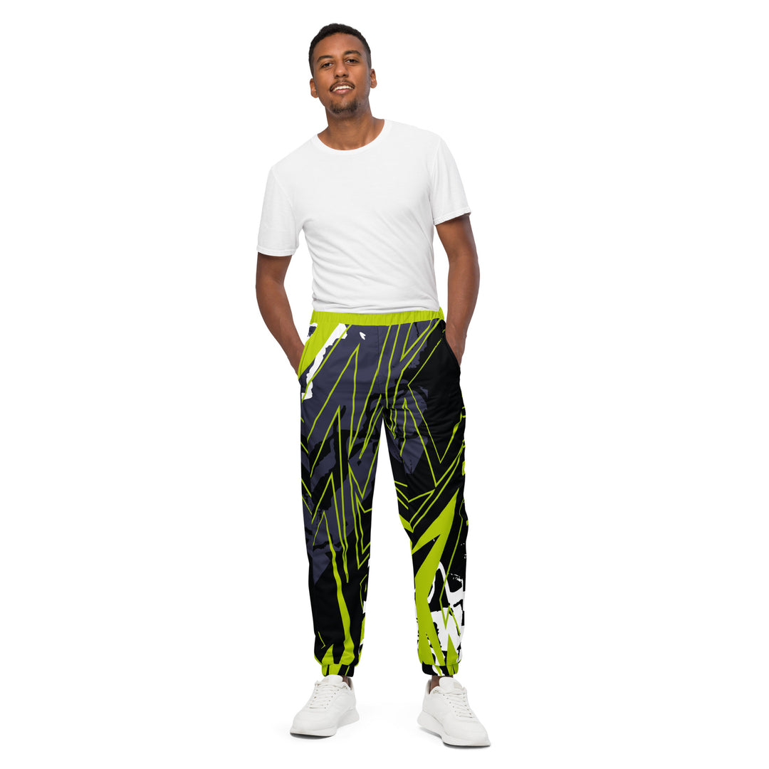 Unisex Track Pants - Green-Black Plan