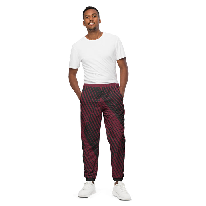 Unisex Track Pants - Black-Red Check