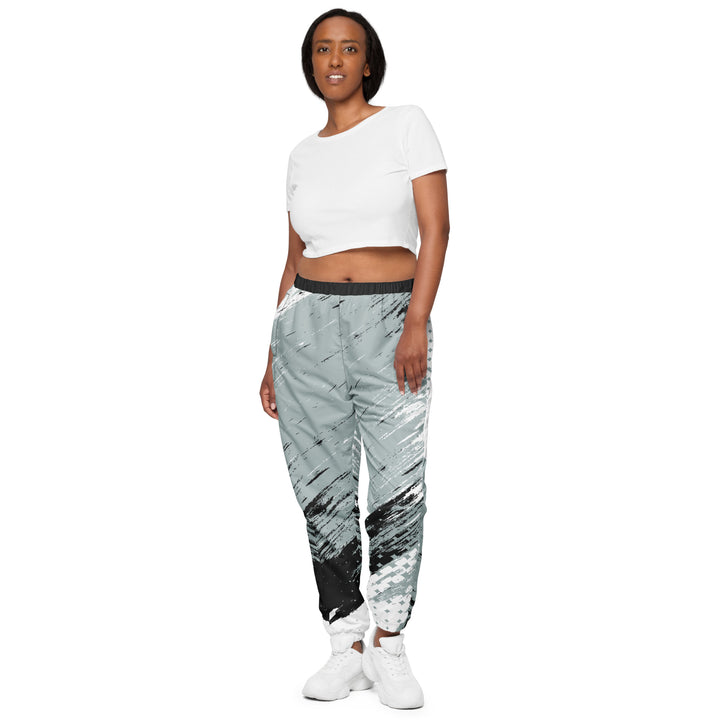 Unisex Track Pants - White-Black Brush