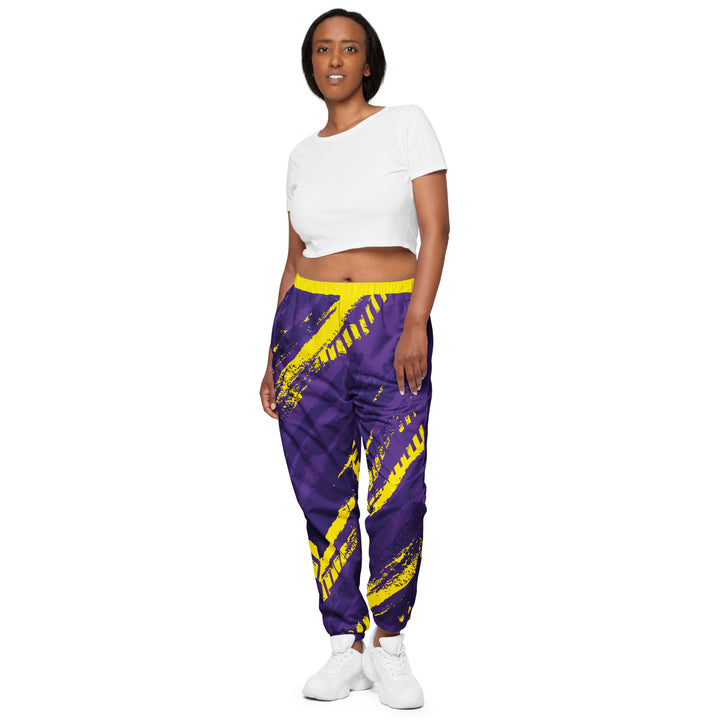 Unisex Track Pants - Purple-Yellow Trace