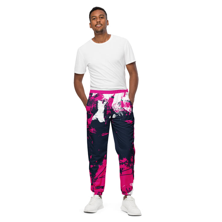 Unisex Track Pants - Black-Pink Net