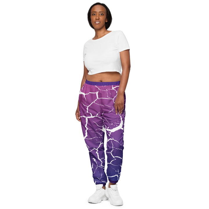 Unisex Track Pants - Purple-White Desert