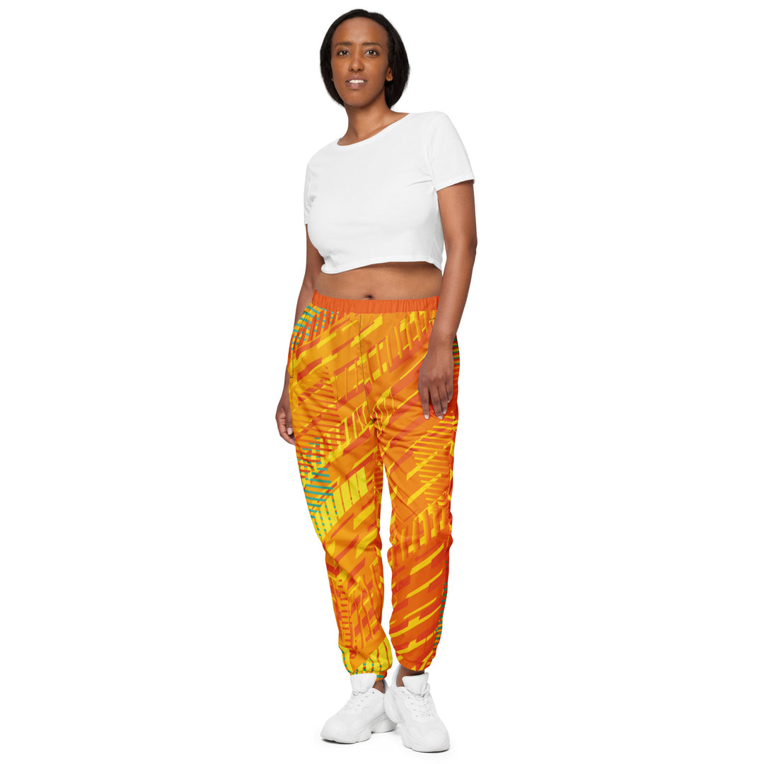 Unisex Track Pants - Orange-Yellow Lane