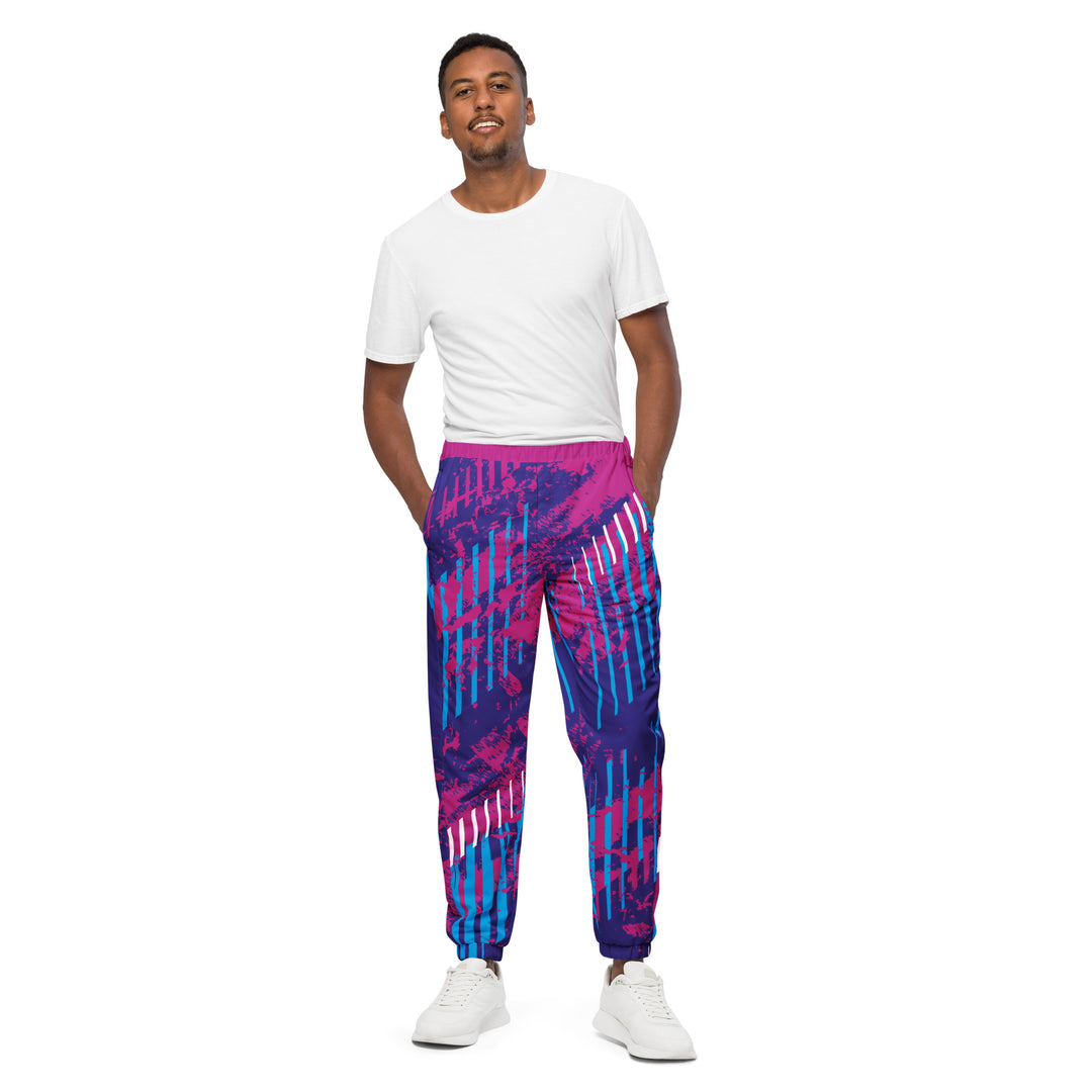 Unisex Track Pants - Purple-Pink Fence