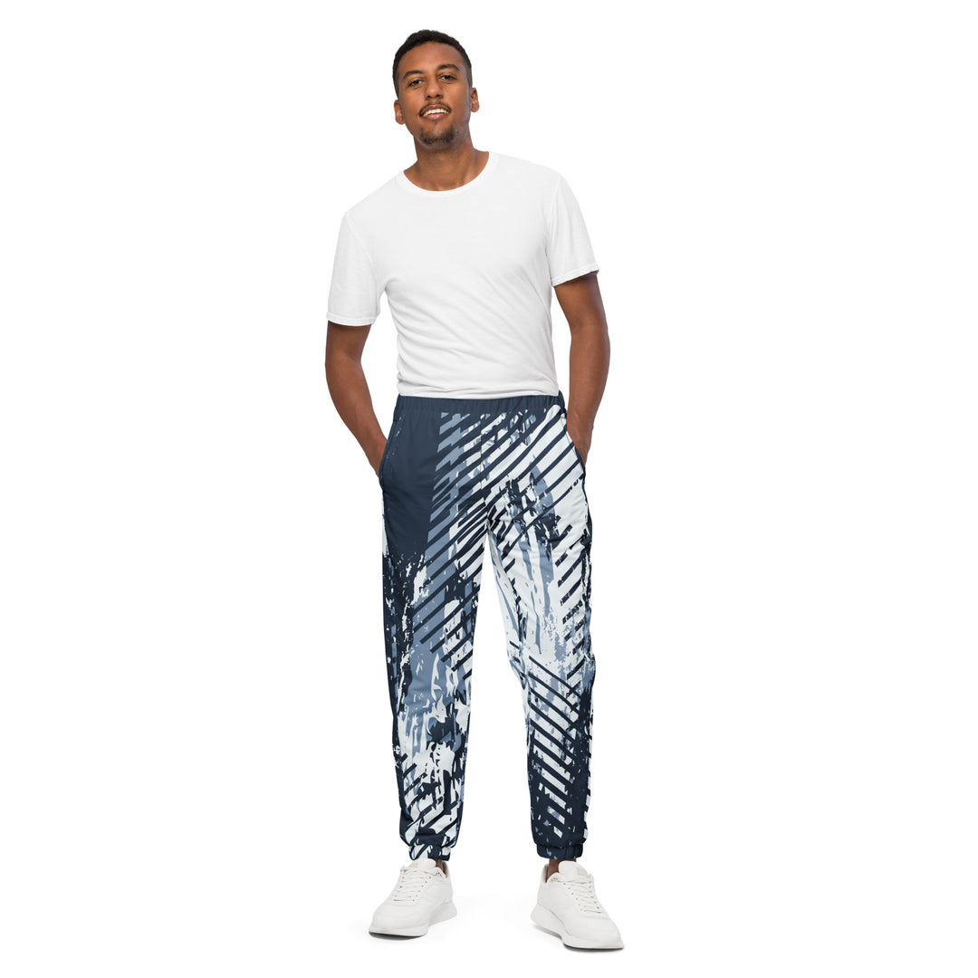 Unisex Track Pants - Blue-White Track