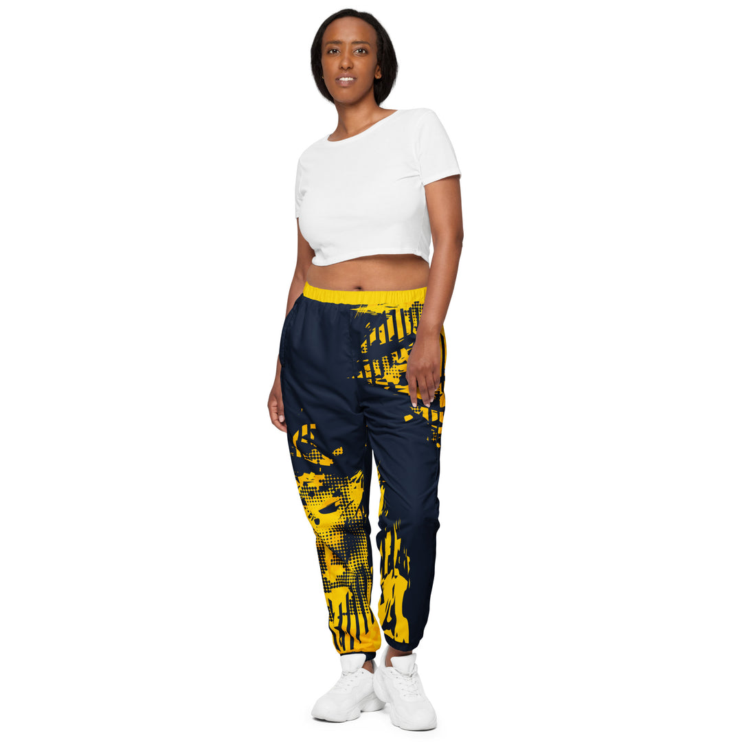 Unisex Track Pants - Blue-Yellow Rapid