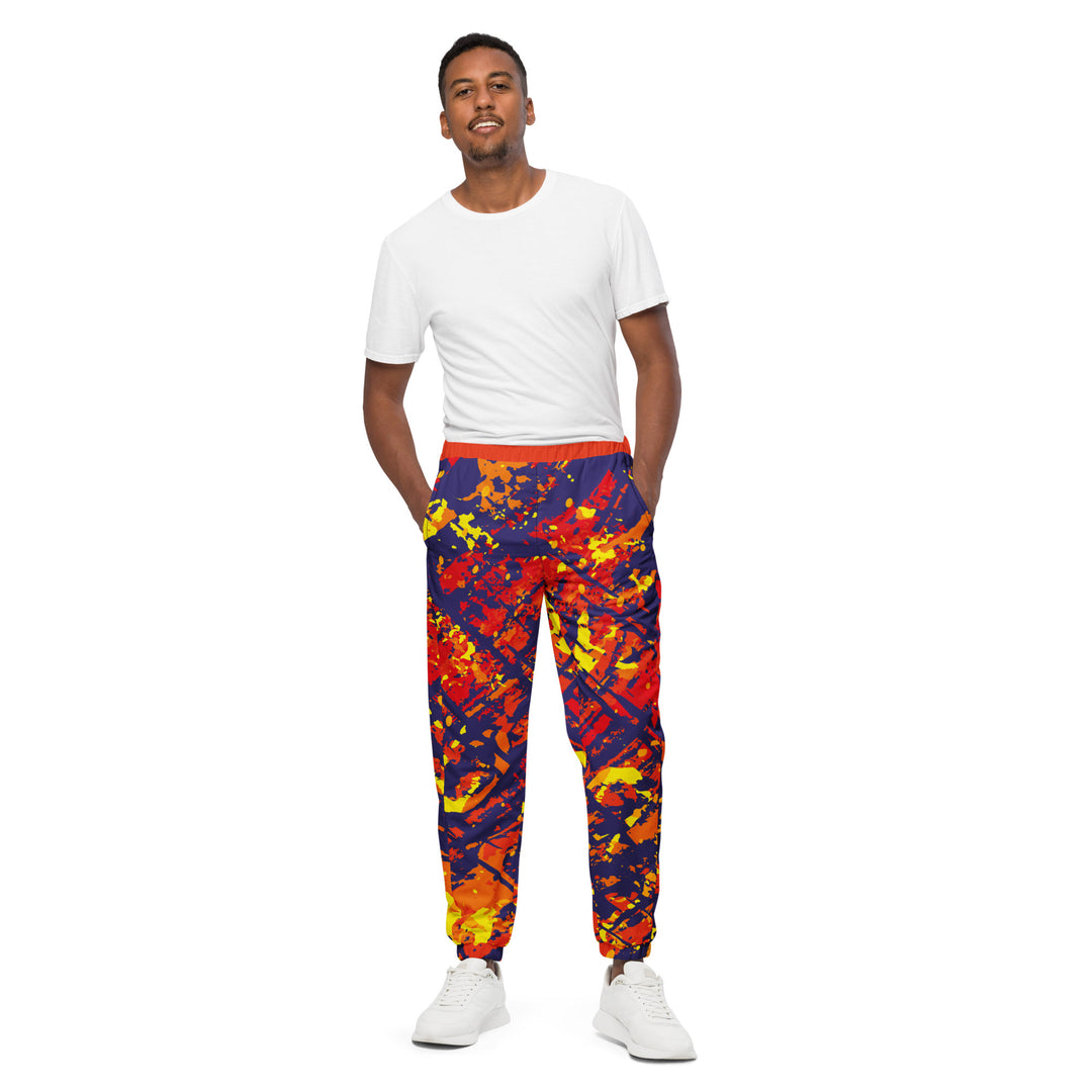 Unisex Track Pants - Red-Purple Burst