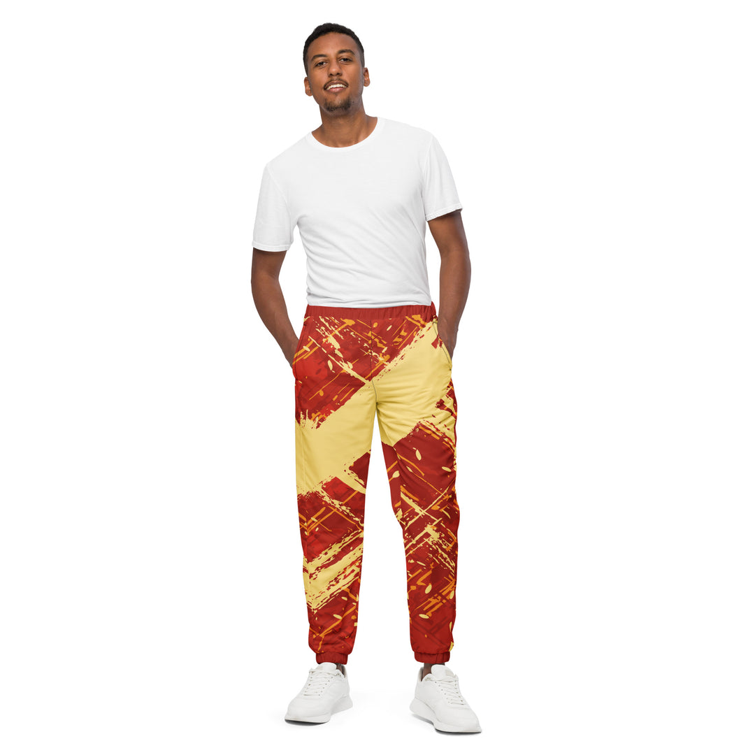 Unisex Track Pants - Red-Yellow Snow