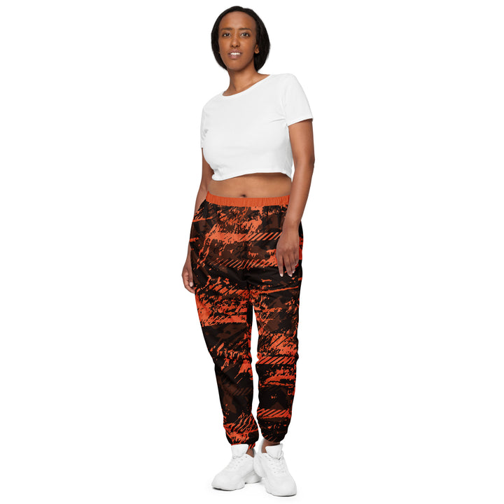 Unisex Track Pants - Black-Orange Fraction