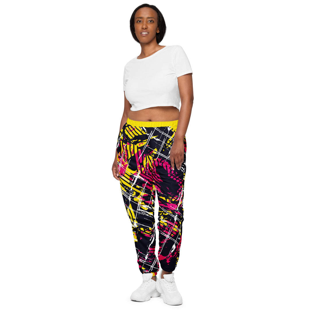 Unisex Track Pants - Black-Pink Parts