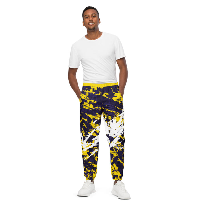 Unisex Track Pants - Yellow-Purple Cut