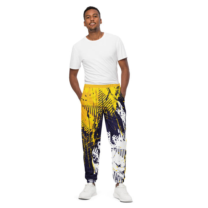 Unisex Track Pants - White-Yellow Create