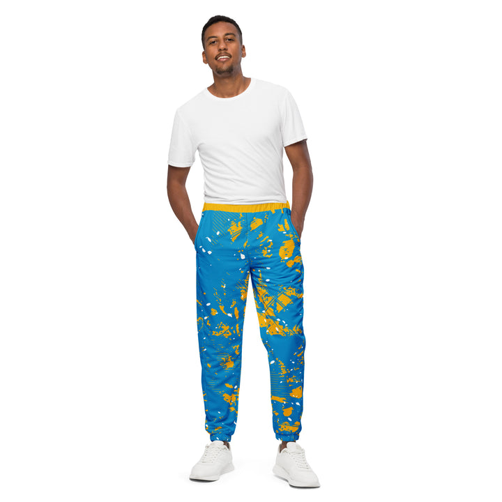 Unisex Track Pants - Turquoise-Yellow Particle