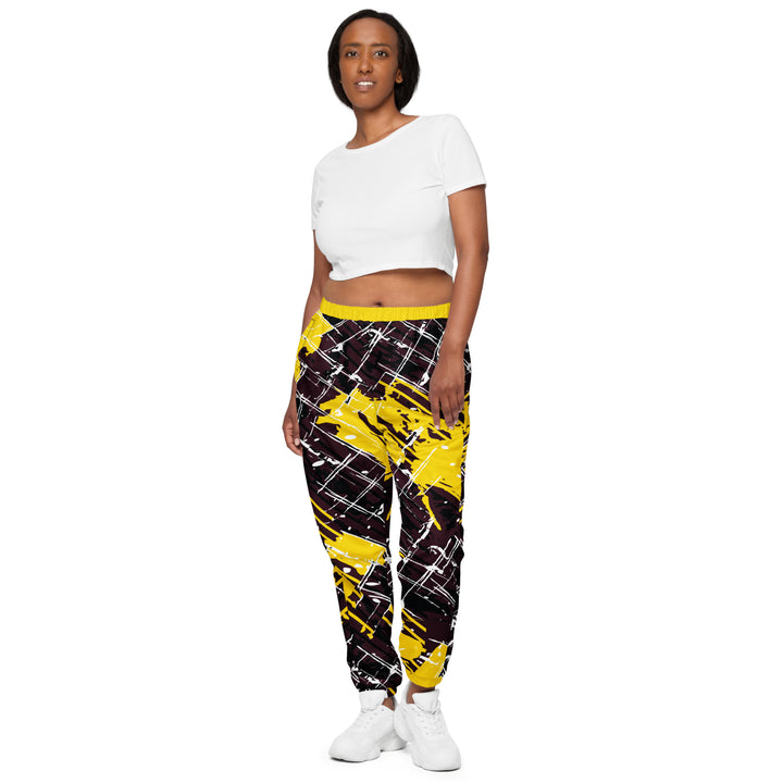 Unisex Track Pants - Brown-Yellow Map