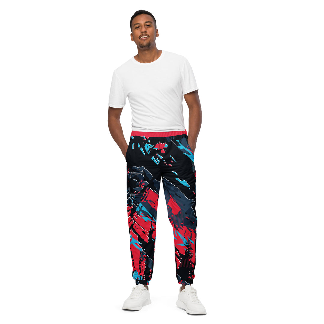 Unisex Track Pants - Black-Red Labor