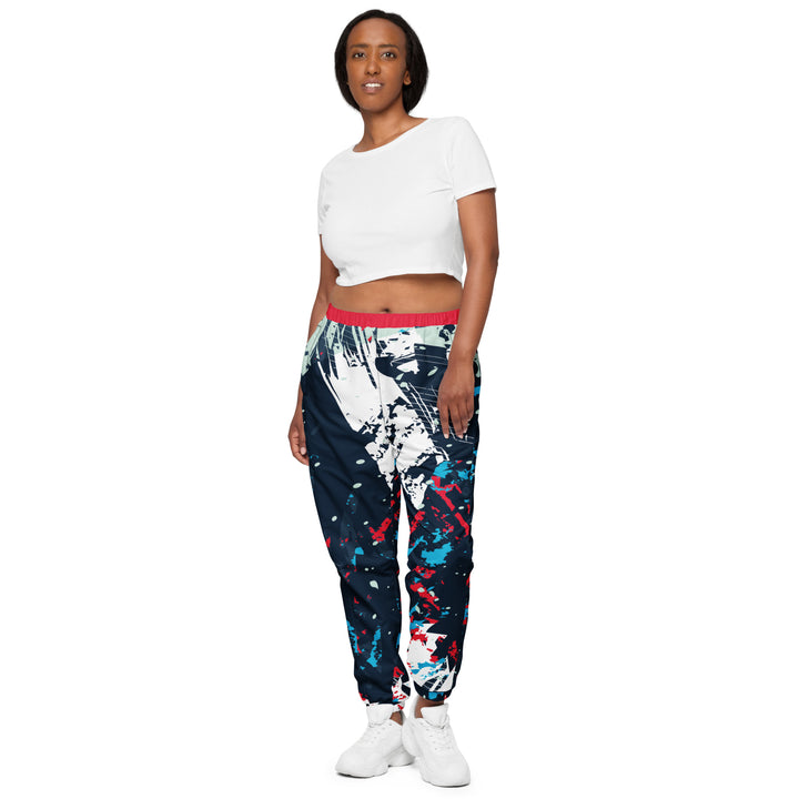 Unisex Track Pants - Blue-Red Charge