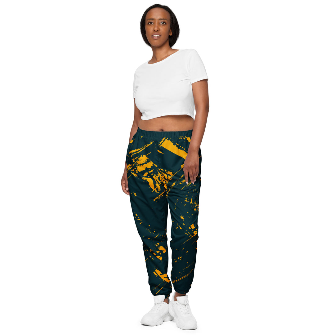 Unisex Track Pants - Blue-Yellow Comet