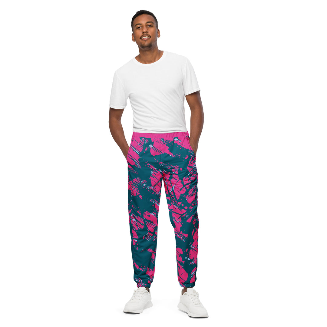 Unisex Track Pants - Blue-Pink Eruption