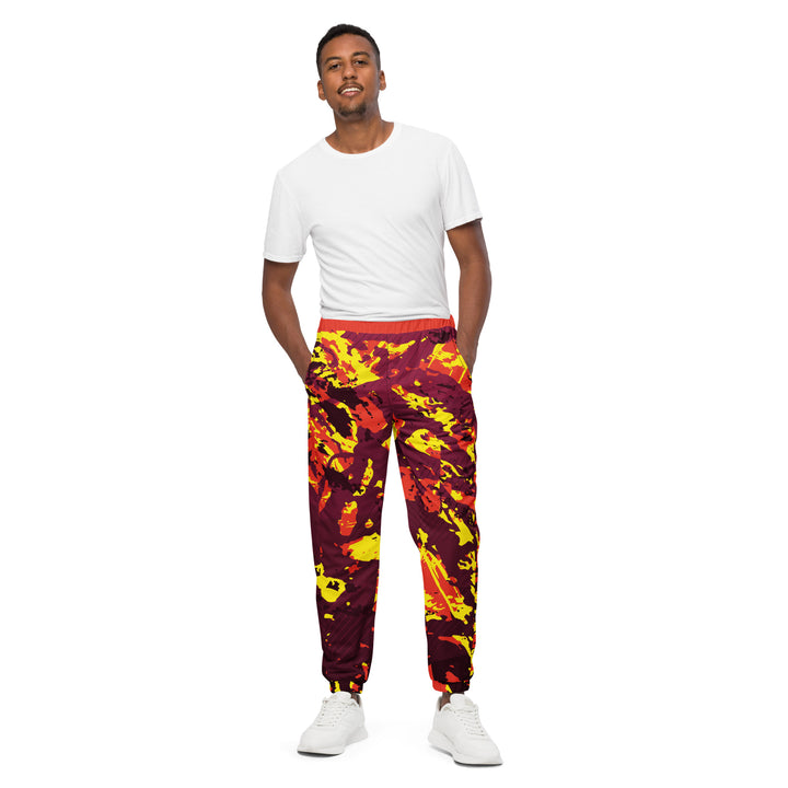 Unisex Track Pants - Red-Yellow Shards