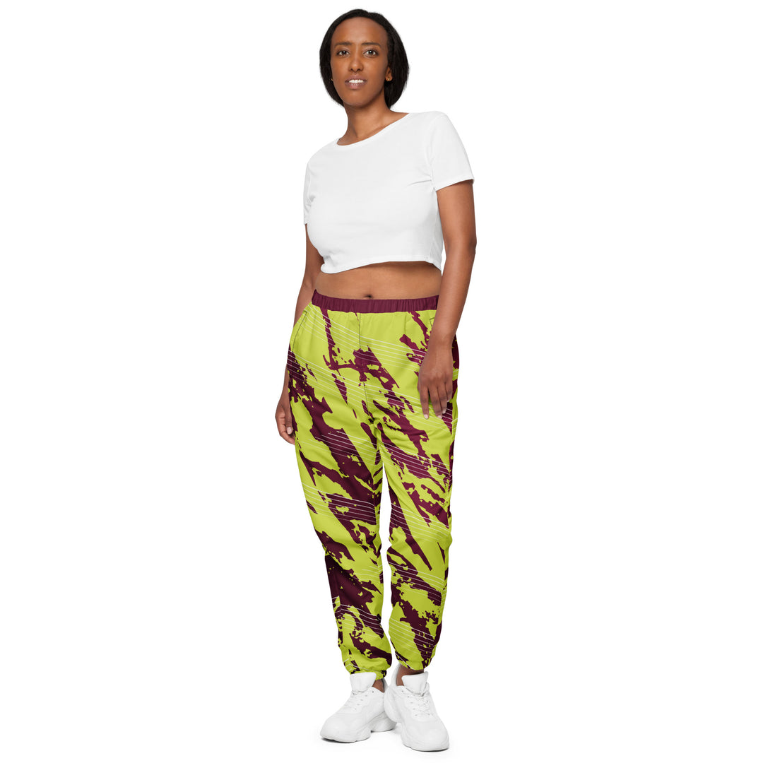 Unisex Track Pants - Red-Green Snap