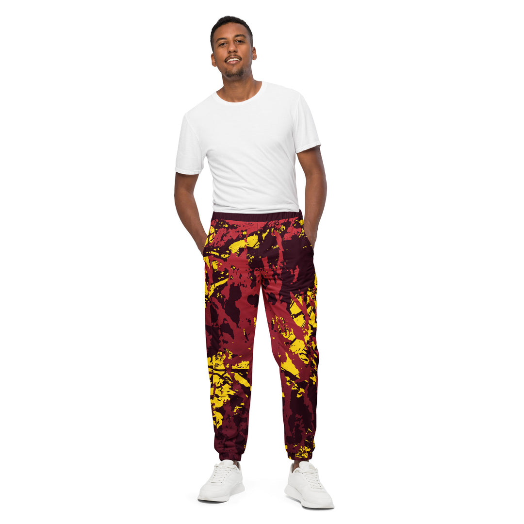 Unisex Track Pants - Black-Red Force