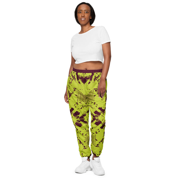 Unisex Track Pants - Green-Brown Patch