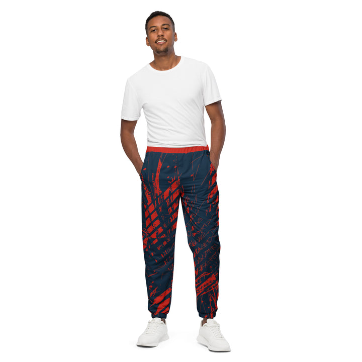 Unisex Track Pants - Blue-Red Catch