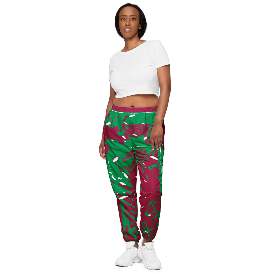 Unisex Track Pants - Red-Green Piece