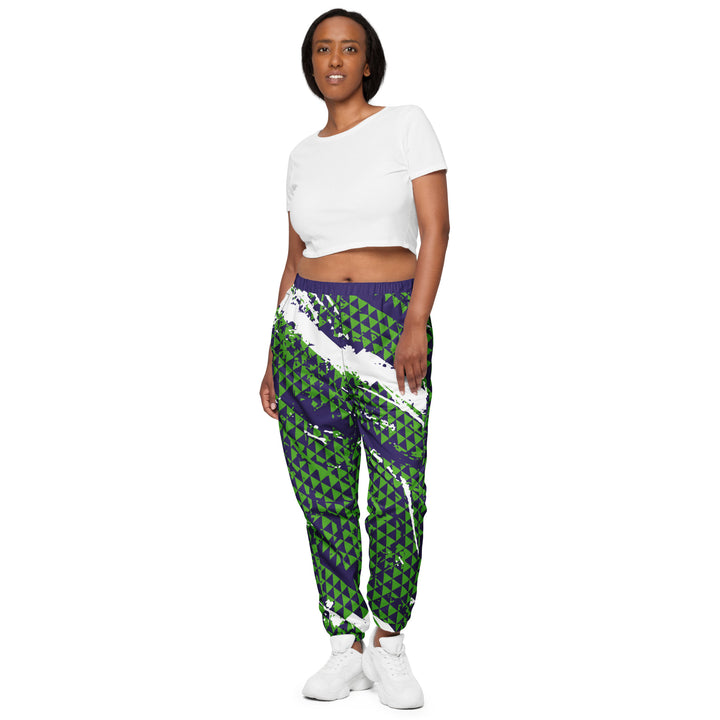 Unisex Track Pants - Green-Purple Peak