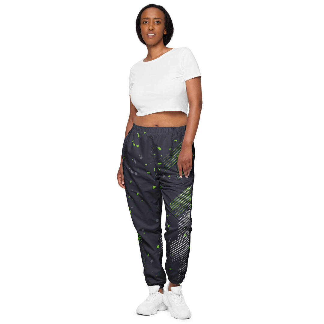 Unisex Track Pants - Black-Green Snow