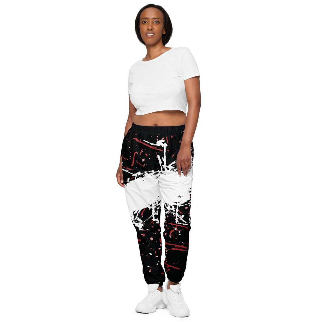 Unisex Track Pants - Black-White Touch