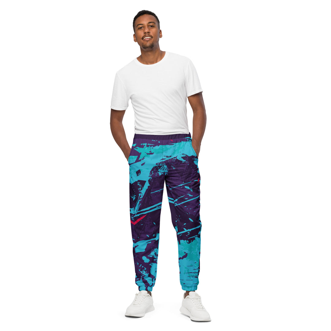 Unisex Track Pants - Purple-Turquoise Deep