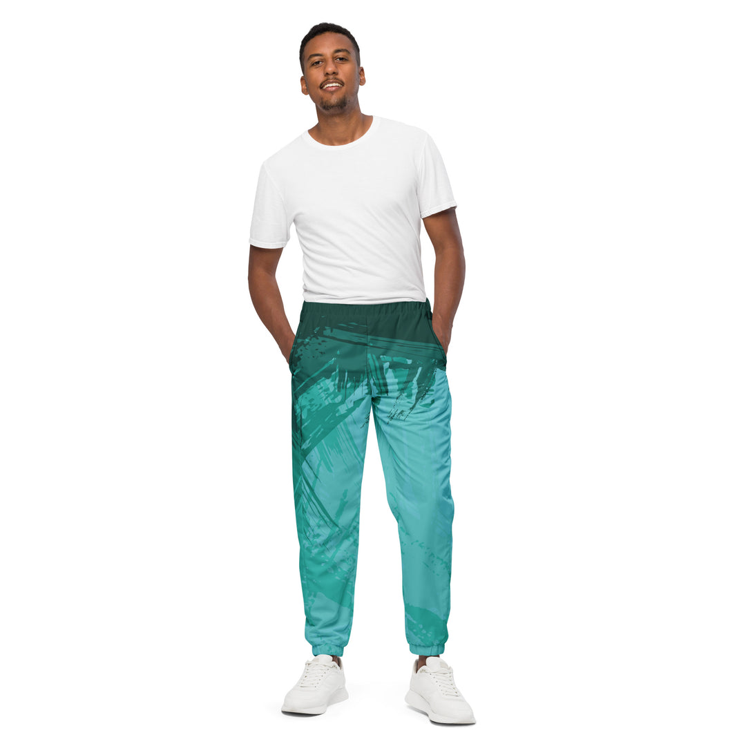 Unisex Track Pants - Turquoise Clear