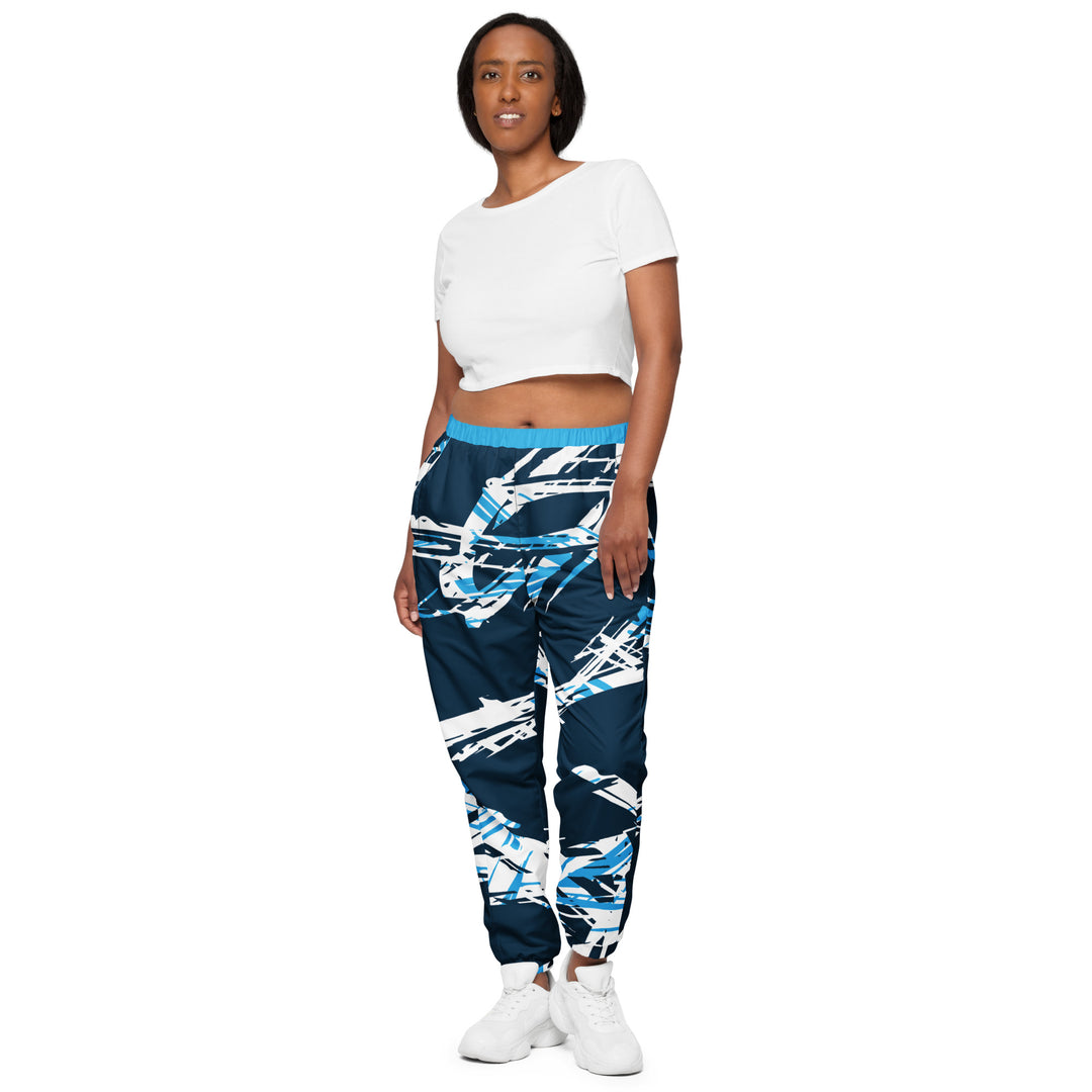 Unisex Track Pants - Blue-White Wire