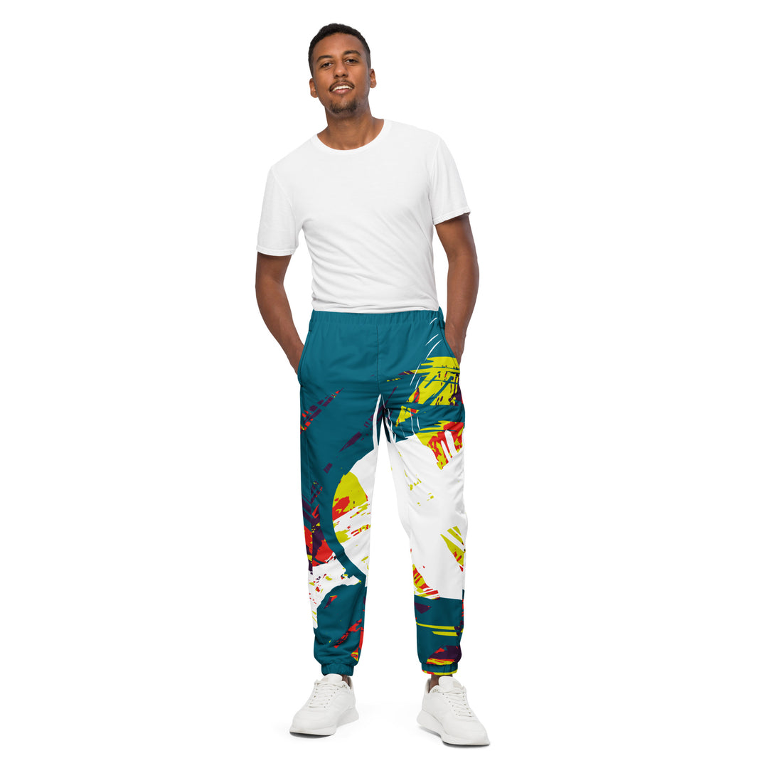 Unisex Track Pants - Blue-White Globe