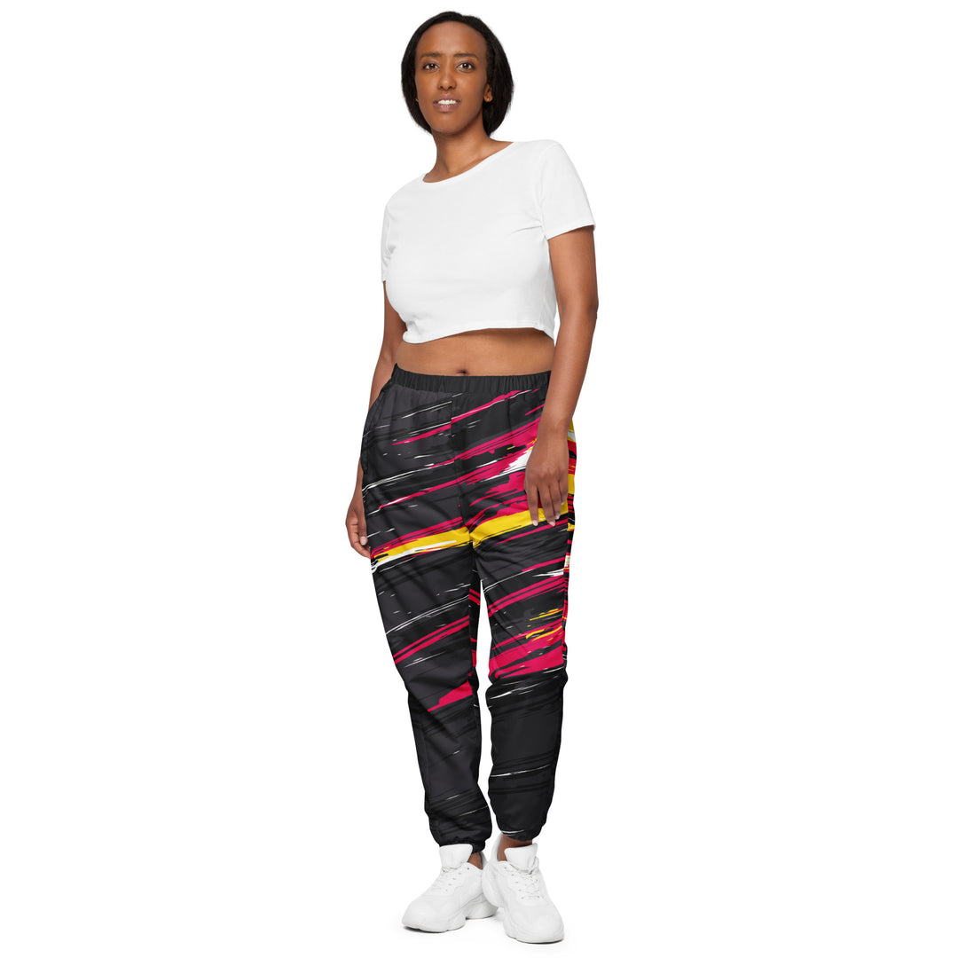 Unisex Track Pants - Grey-Pink Shower