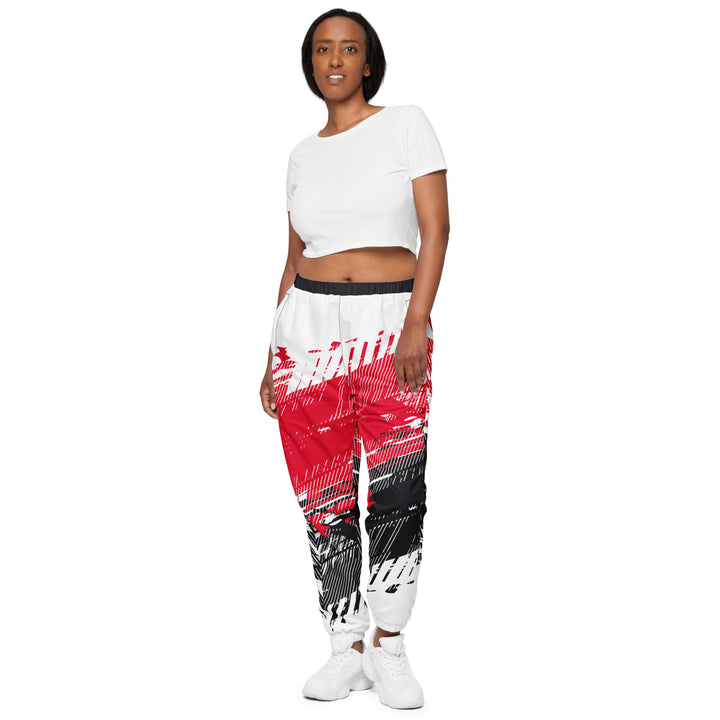 Unisex Track Pants - White-Red Reverse