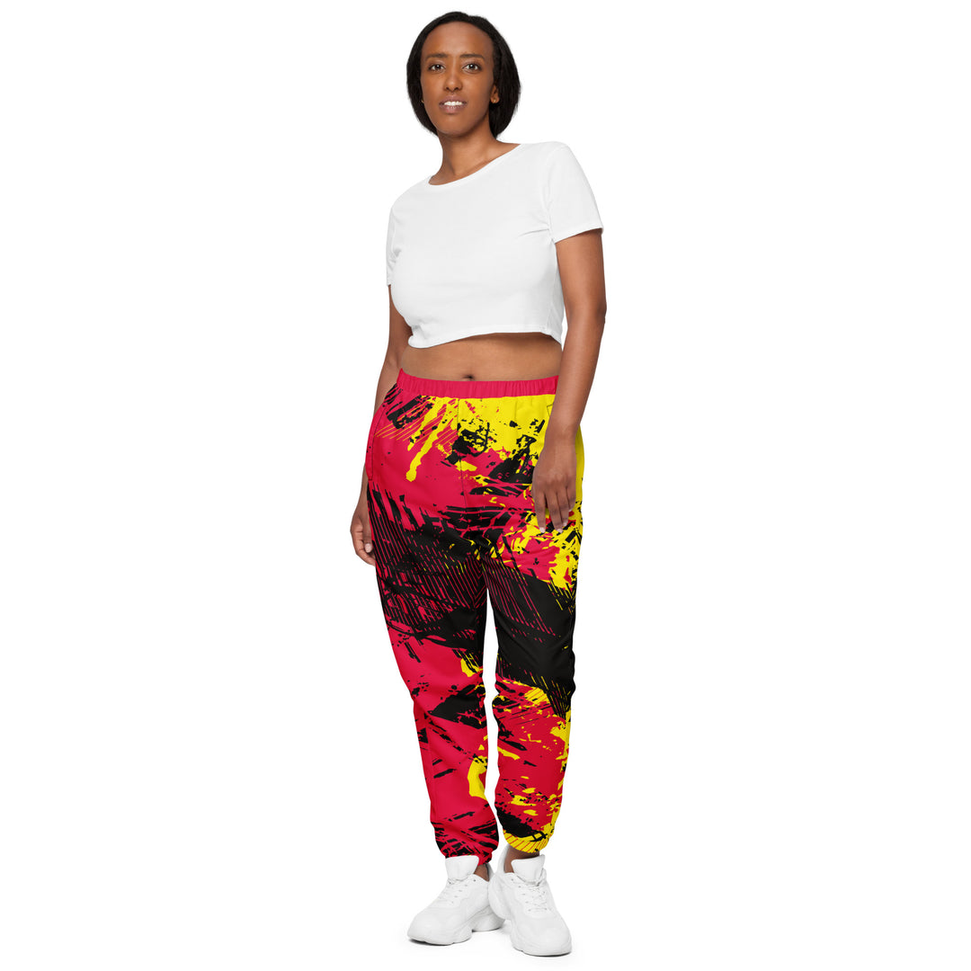 Unisex Track Pants - Red-Yellow Clutch