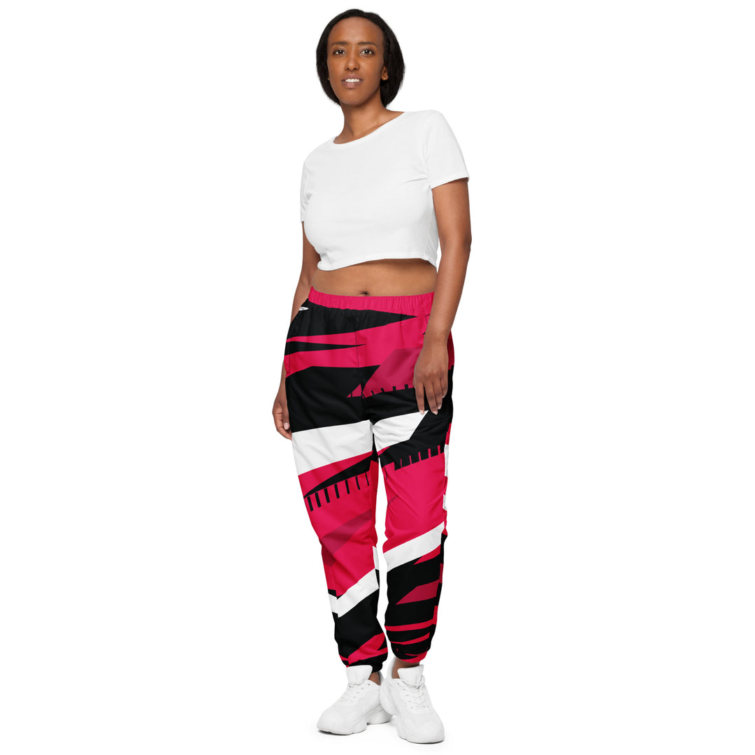 Unisex Track Pants - Pink-Black Simple