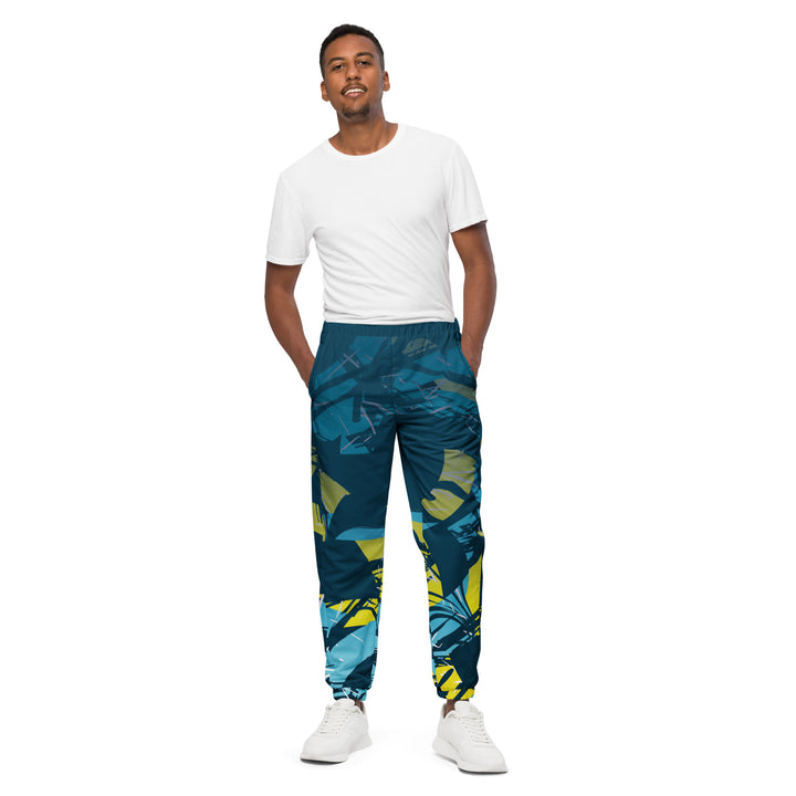 Unisex Track Pants - Blue-Yellow Loop