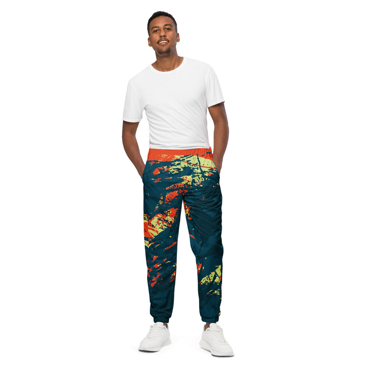 Unisex Track Pants - Green-Orange Flare