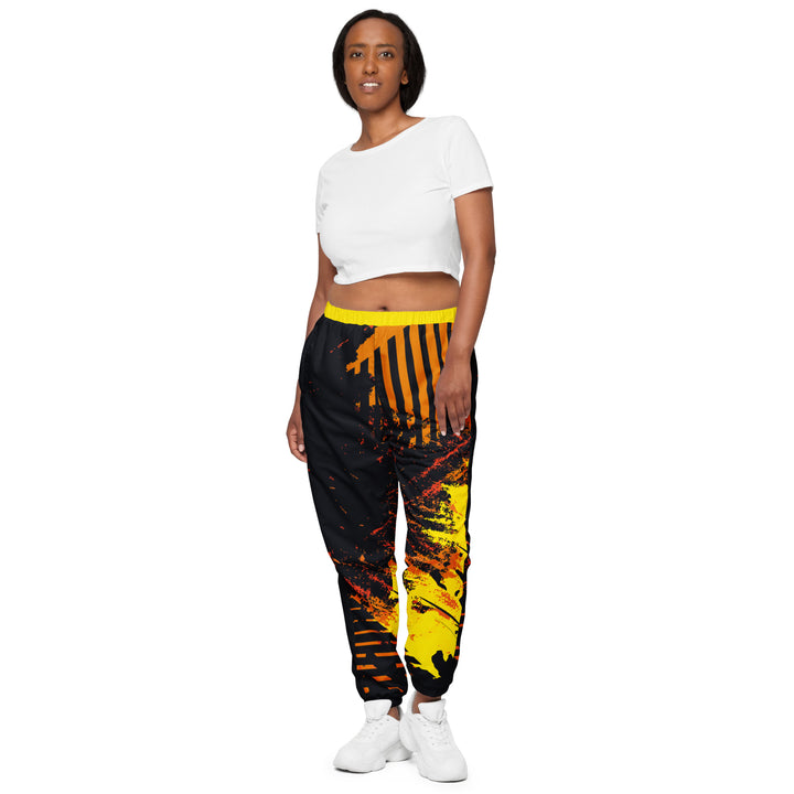 Unisex Track Pants - Black-Yellow Walk