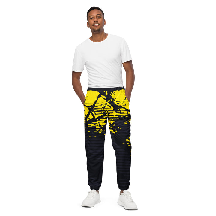 Unisex Track Pants - Grey-Yellow Shape