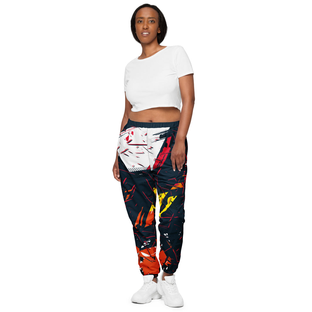 Unisex Track Pants - Grey-Red Conflict