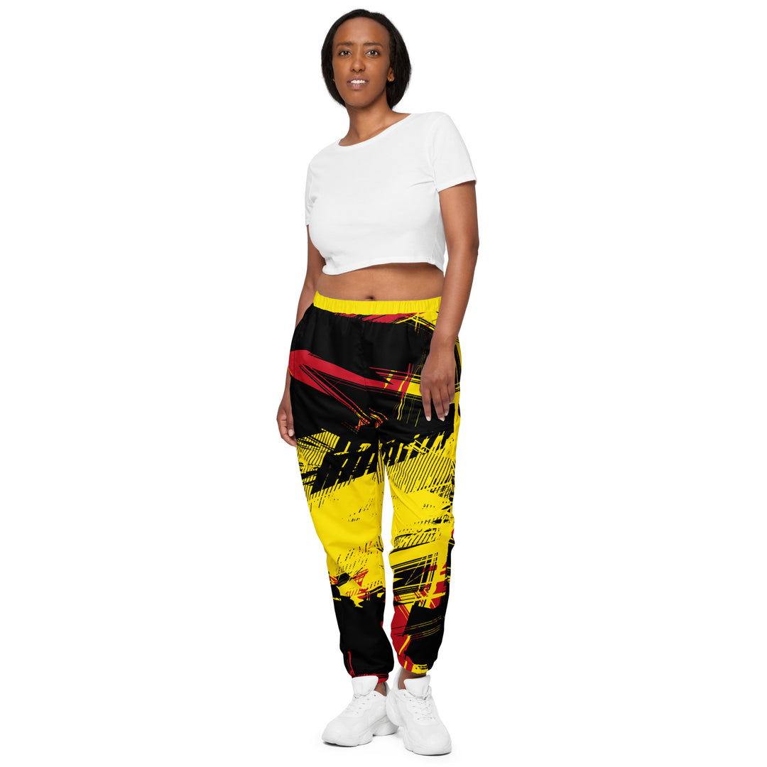 Unisex Track Pants - Black-Yellow Rank